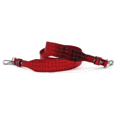 Miss Eco-Leather Strap Bag Coccodrillo Lux in Red: Elegance for your crochet bag | Tessiland