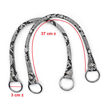 Paire de poignées Circle en éco-cuir pour créations au crochet Vipera Gris | Tessiland