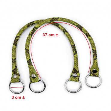 Par de asas Circle en Ecopiel para creaciones de ganchillo Vipera Lime | Tessiland