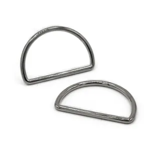 Semi-Circular Iron Rings for Bags Made in Italy 2pcs Argento