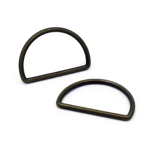 Semi-Circular Iron Rings for Bags Made in Italy 2pcs Ottone