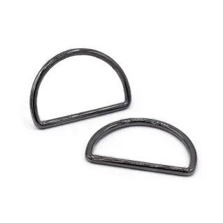 Semi-Circular Iron Rings for Bags Made in Italy 2pcs Canna di fucile