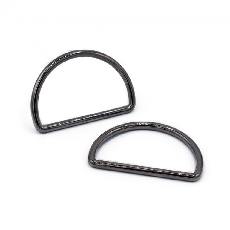 Gunmetal gray Semicircular Rings 50mm - Versatile Accessories for Unique Creations | Tessiland