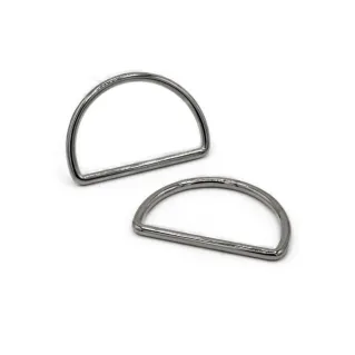 Semi-Circular Iron Rings for Bags Made in Italy 2pcs Argento
