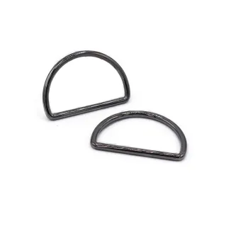 Semi-Circular Iron Rings for Bags Made in Italy 2pcs Canna di fucile