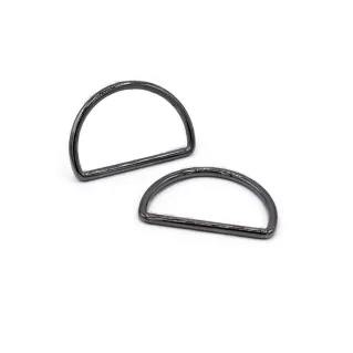 Semi-Circular Iron Rings for Bags Made in Italy 2pcs Canna di fucile