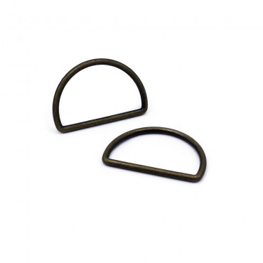 Anelli semicircolari per borse in ferro made in Italy 4pz Ottone