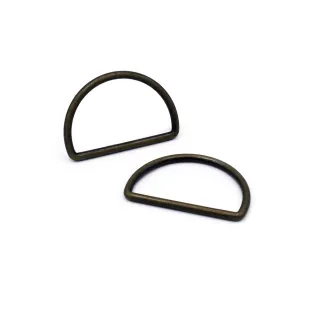 Semi-Circular Iron Rings for Bags Made in Italy 2pcs Ottone