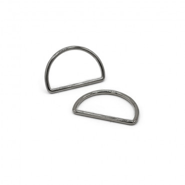Silver Semicircular Rings 25mm - Versatile Accessories for Unique Creations | Tessiland
