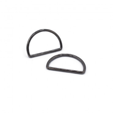 Anelli semicircolari per borse in ferro made in Italy 2pz Canna di fucile