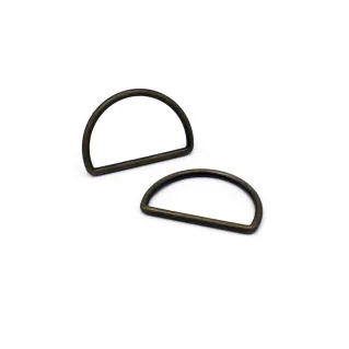 Semi-Circular Iron Rings for Bags Made in Italy 2pcs Ottone
