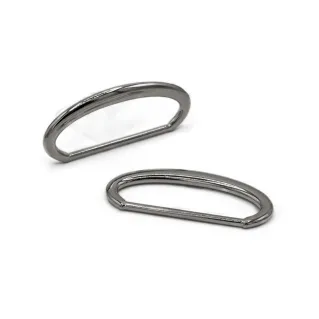 Oval Rings for Bags in Zamak Made in Italy 2pcs Argento