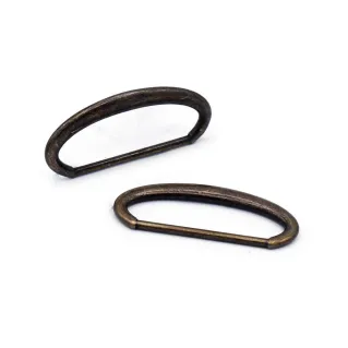 Anillos ovalados para bolsas en zama made in Italy 2pz Ottone