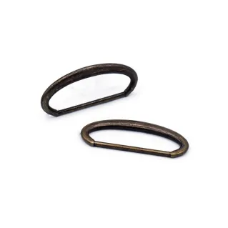 Oval Rings for Bags in Zamak Made in Italy 2pcs Ottone