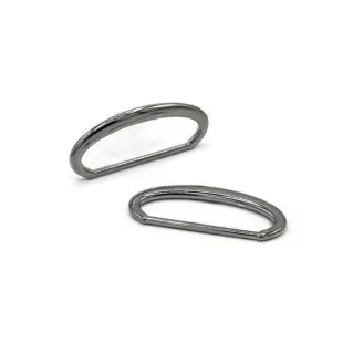 Anneaux ovales pour sacs en zama fabriqués en Italie 2pcs Argento