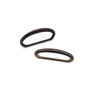 Oval Rings for Bags in Zamak Made in Italy 2pcs Ottone