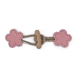 Alamaro Flor en alcántara y madera para coser Rosa