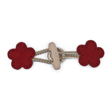 Alamaro Fiore in alcantara e legno con corda in juta da cucire Rosso