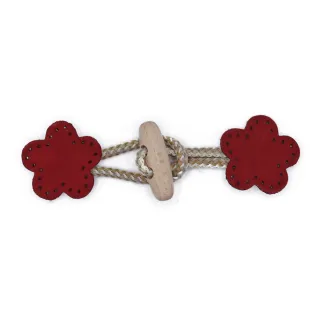 Alamaro Flor en alcántara y madera para coser Rojo