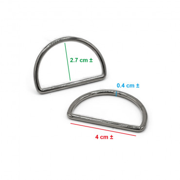 Anillos semicirculares Plata de 40 mm: accesorios versátiles para creaciones únicas | Tessiland