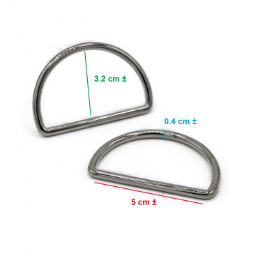Anneaux semi-circulaires Argent 50 mm - Accessoires polyvalents pour des créations uniques | Tessiland