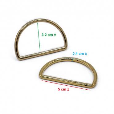 Anneaux semi-circulaires Or 50 mm - Accessoires polyvalents pour des créations uniques | Tessiland