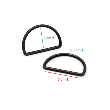 Anillos semicirculares Latón de 30 mm: accesorios versátiles para creaciones únicas | Tessiland