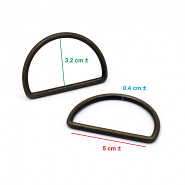 Anneaux semi-circulaires Laiton 50 mm - Accessoires polyvalents pour des créations uniques | Tessiland