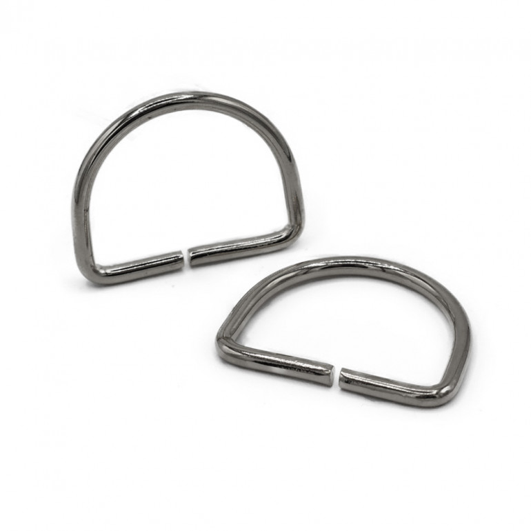 40mm Silver Open Semi-Circular Rings for Crochet Accessories | Tessiland