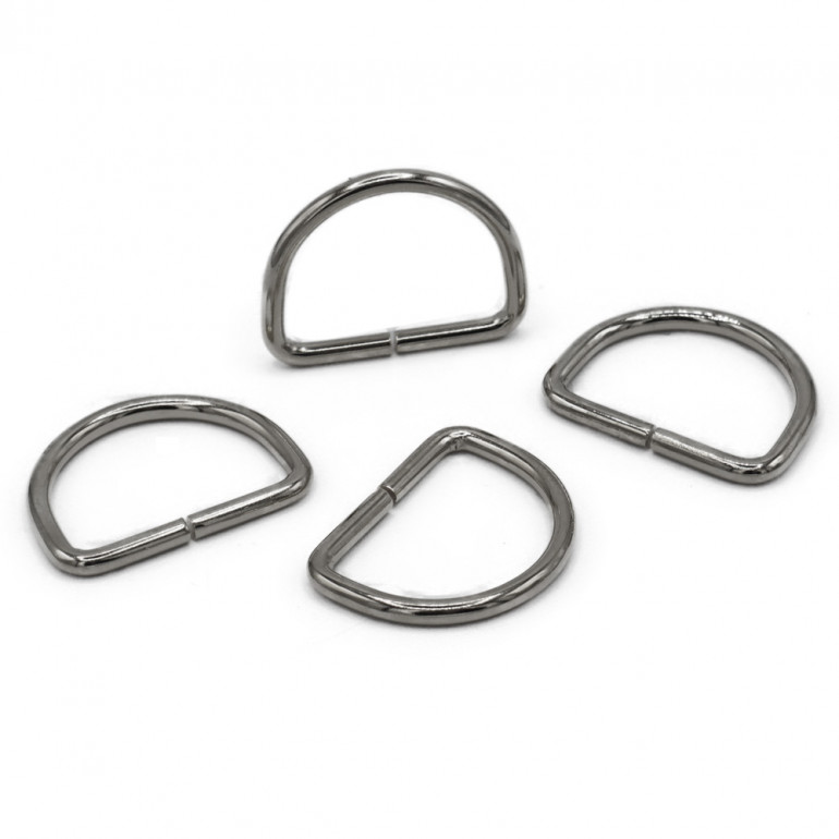 Anelli semicircolari aperti per borse in ferro made in Italy 4pz