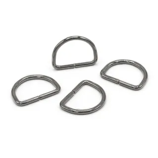 Anillos semicirculares abiertos para bolsas de hierro made in Italy 4pz Argento