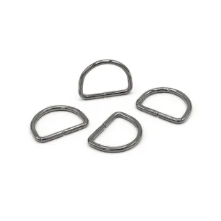 Anillos semicirculares abiertos para bolsas de hierro made in Italy 4pz Argento