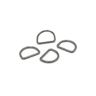 Anillos semicirculares abiertos para bolsas de hierro made in Italy 4pz Argento