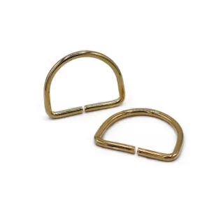 Open Semi-Circular Rings for Bags in Iron Made in Italy 2pcs Oro