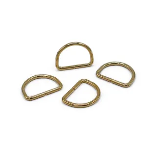 Open Semi-Circular Rings for Bags in Iron Made in Italy 4pcs Oro