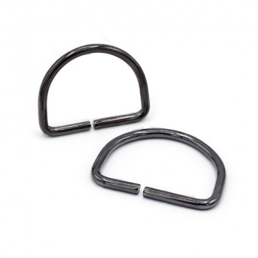 40mm Gunmetal gray Open Semi-Circular Rings for Crochet Accessories | Tessiland