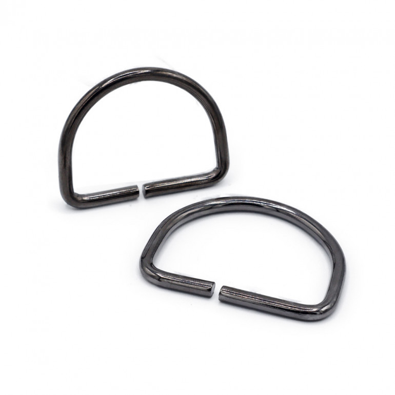 40mm Gunmetal gray Open Semi-Circular Rings for Crochet Accessories | Tessiland