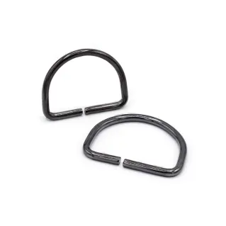 Open Semi-Circular Rings for Bags in Iron Made in Italy 2pcs Canna di fucile
