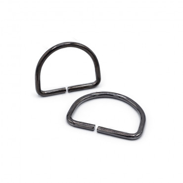 Anelli semicircolari aperti per borse in ferro made in Italy 4pz Canna di fucile