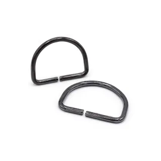 Open Semi-Circular Rings for Bags in Iron Made in Italy 2pcs Canna di fucile