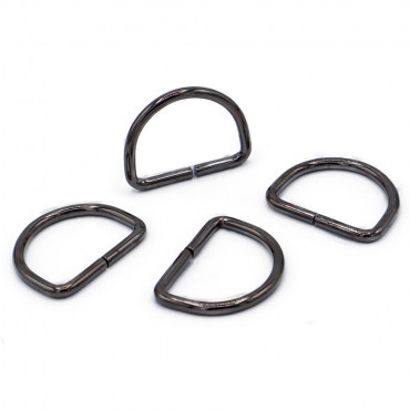 25mm Gunmetal gray Open Semi-Circular Rings for Crochet Accessories | Tessiland