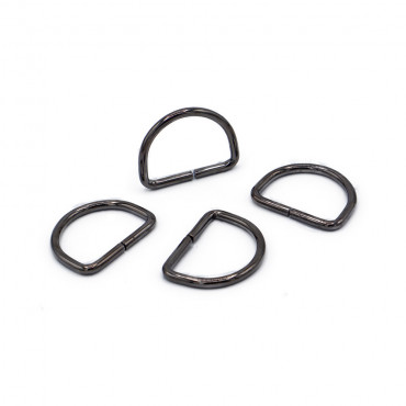 15mm Gunmetal gray Open Semi-Circular Rings for Crochet Accessories | Tessiland