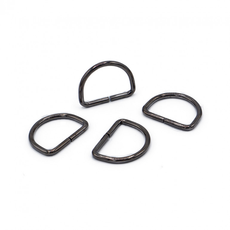 15mm Gunmetal gray Open Semi-Circular Rings for Crochet Accessories | Tessiland