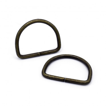 Anelli semicircolari aperti per borse in ferro made in Italy 2pz Ottone