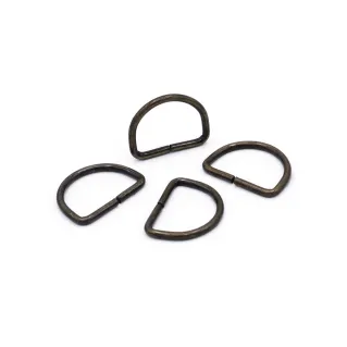 Anillos semicirculares abiertos para bolsas de hierro made in Italy 4pz Ottone