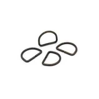 Anillos semicirculares abiertos para bolsas de hierro made in Italy 4pz Ottone