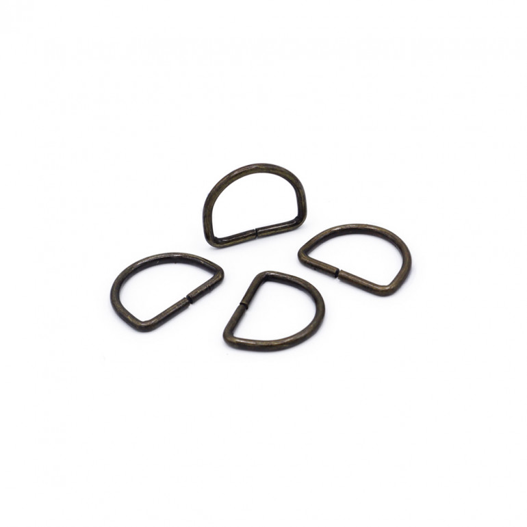 Anelli semicircolari aperti Ottone 10mm per accessori crochet | Tessiland