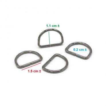 15mm Silver Open Semi-Circular Rings for Crochet Accessories | Tessiland