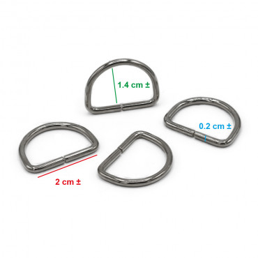 20mm Silver Open Semi-Circular Rings for Crochet Accessories | Tessiland