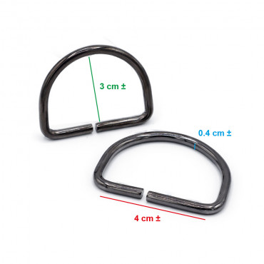 Anelli semicircolari aperti Canna di fucile 40mm per accessori crochet | Tessiland